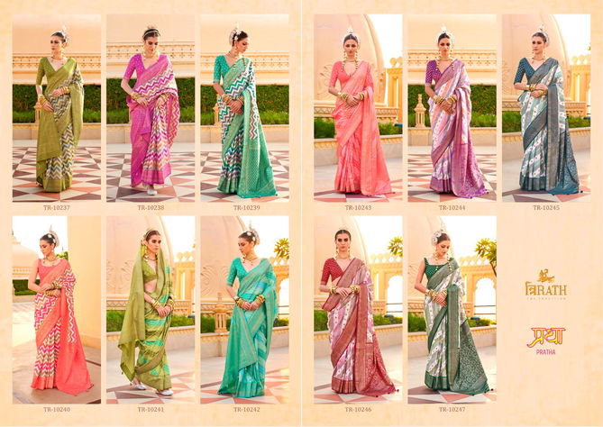 Pratha By Trirath P.V Silk Foil Printed Casual Wear Saree Suppliers In India